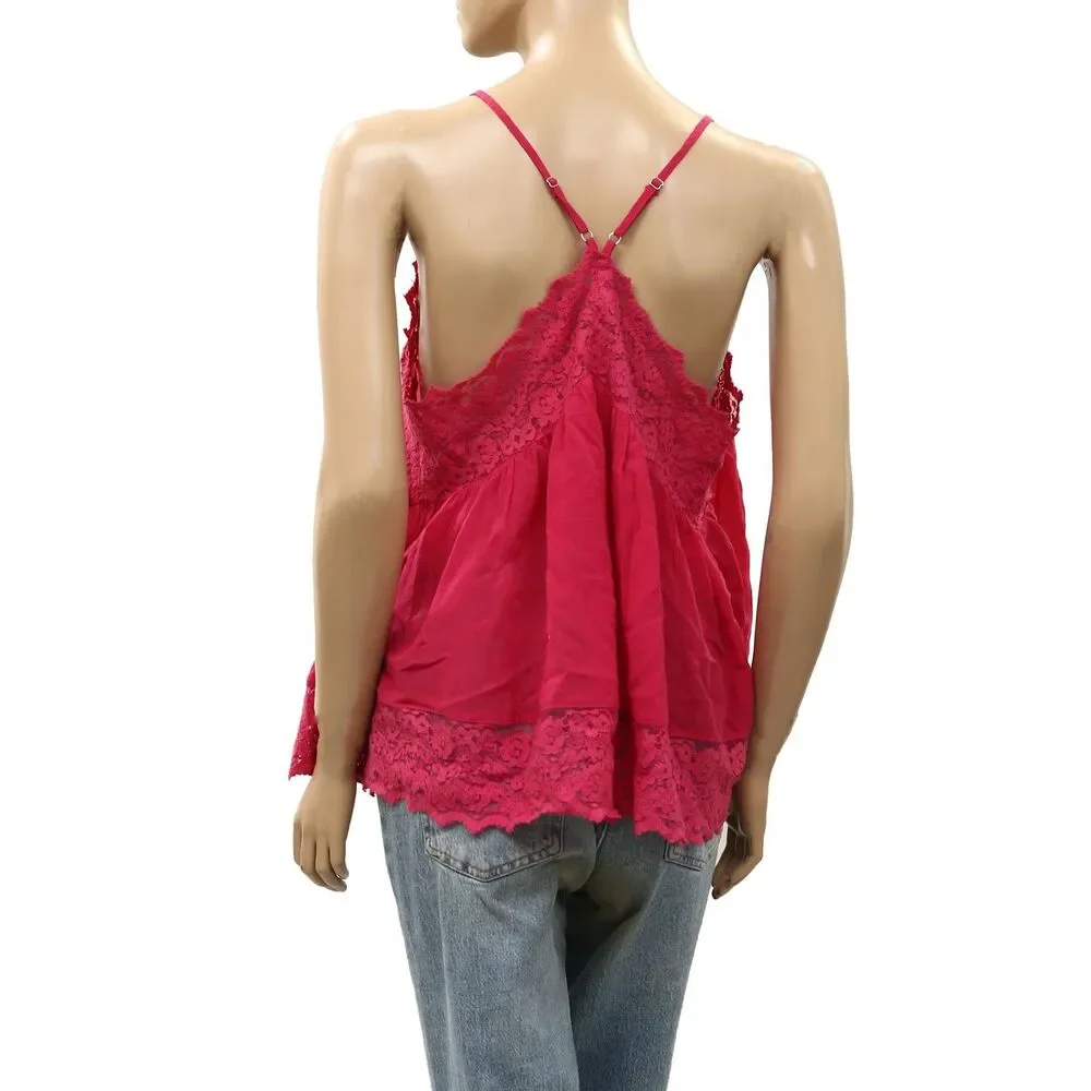 Intimately Free People Fiona Cami Blouse Top Tank Sleeveless Lace Slip S 289607